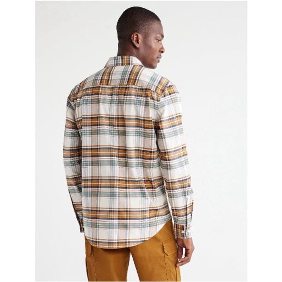 Men's Long Sleeve Button Down Plaid Stretch Oxford Tartan Shirt 2-Pack Size L - Picture 8 of 15